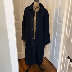 Long Dark Denim trench Coat